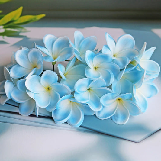 Artificial Plumeria Flower Stems Set – Real-Touch Frangipani