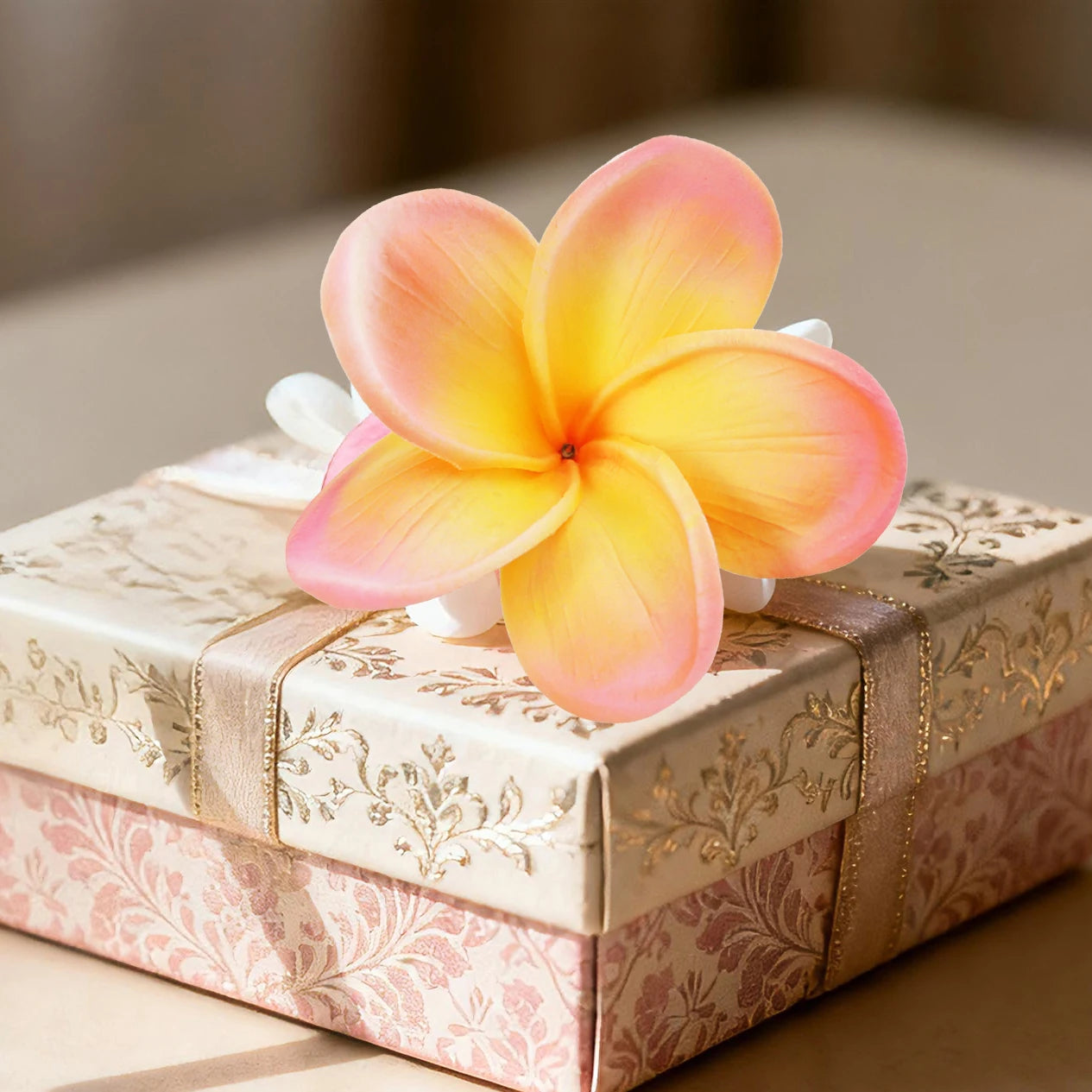 Artificial Plumeria Flower Stems Set – Real-Touch Frangipani