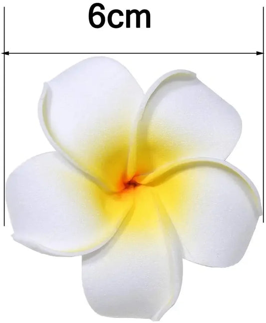 Foam Plumeria Artificial Flowers – 50-Piece White Set